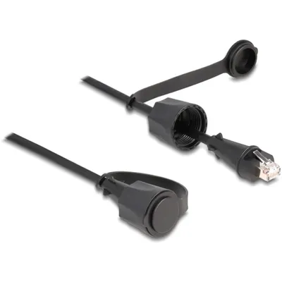 Produktbild von Delock Netzwerkkabel RJ45 Stecker zu RJ45 Stecker Cat.6 STP schwarz 1 m