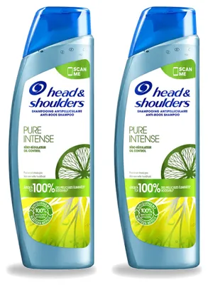 Produktbild von 2 x Head & Shoulders Anti-Schuppen-Shampoo Pure Intense Oil Control 250 ml - Vorteilspackung - 2 Stücke