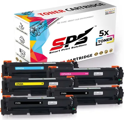 Produktbild von 5x Multipack Set Kompatibel für HP Color LaserJet Pro MFP M 477 fdw (410A/CF411A, CF413A, CF412A, CF410A) Toner