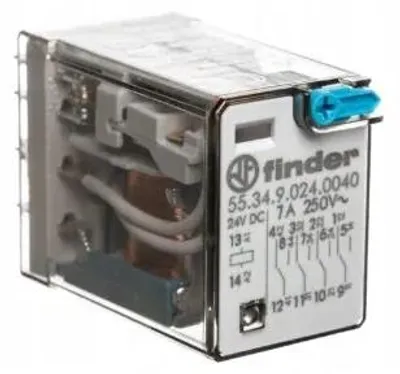 Image de Relais Finder 4rt 24vdc Relais Embrochable 4 Inverseurs 7a - Finder
