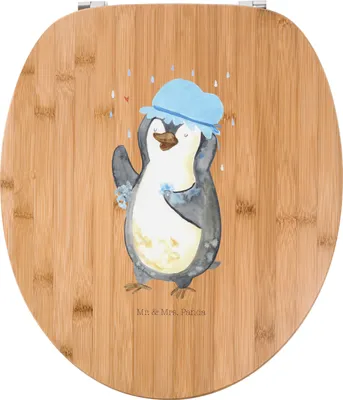 Produktbild von Mr. & Mrs. Panda Klodeckel Pinguin Duschen - Transparent - Geschenk, Singen, WC Sitz, Deckel, Neustart, Klo-Deckel, Duschkonzert, Lebensmotto, Dusche, Motivation, Brille