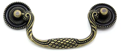 5 Klapp-Möbelgriff, Schubladengriff, Schrankgriff, Antikdesign 12,5 x 5,3 cm