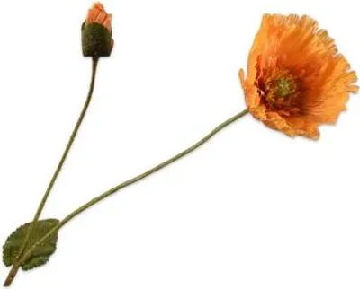 Produktbild von Silk-ka Kunstblume - Seidenblumen-Mohnzweig Orange 74 cm pro 2 Stück