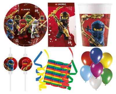 Produktbild von 16-tlg. Set Kindergeburtstag Party Feier Fete Deko Motto Lego Ninjago