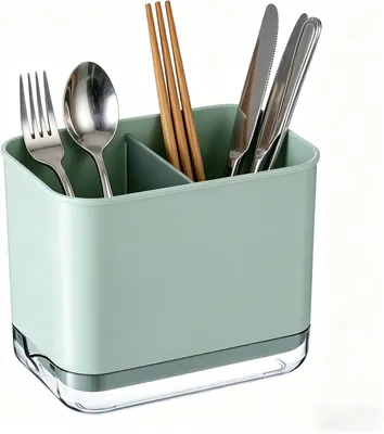Produktbild von Besteckhalter, Abtropfkorb, Kunststoff, für Küche, grün