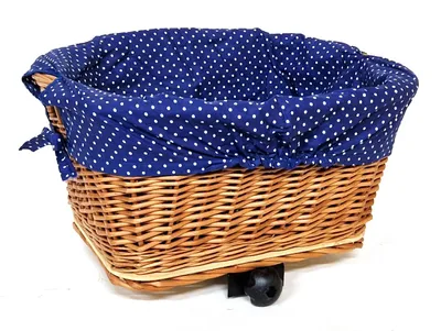 Produktbild von Einkaufskorb Transportkorb Fahrradkorb Weide für Gepäckträger eckig 44x34 cm Natur (44-N-B2)