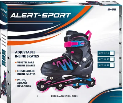 Image de Patins à roulettes Alert roses réglables taille 35-38 enfants