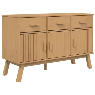 Zdjęcie produktu dla Komoda OLDEN, brązowa, 114x43x73,5 cm, lite drewno sosnowe
