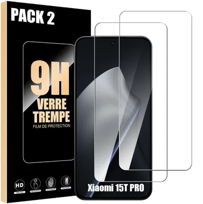 Image de Pack-2 Verre Trempé pour Xiaomi 15T Pro - Protection d'écran Transparent 9H Antichoc Anti-Rayures