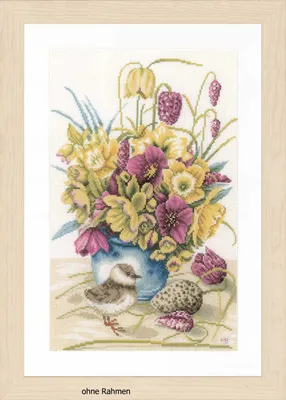 Produktbild von Lanarte PN-0169671 Blumen und Küken Kreuzstichpackung