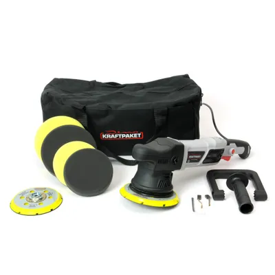 Produktbild von 15mm-950W Dino KRAFTPAKET Exzenter Poliermaschine XL-Set 125mm 150mm Stützteller für Auto KFZ Boot mit Display Anzeige