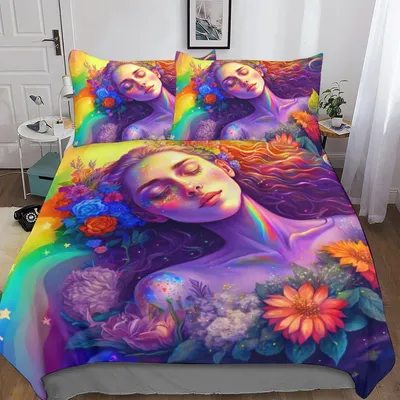 Produktbild von 3D-Bettbezug-Set für Erwachsene und Kinder, Mikrofaser, für Doppelbett