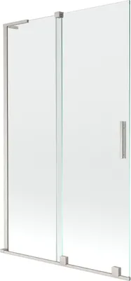 Zdjęcie produktu dla Mexen Velar L Parawan Wannowy 110x150cm, Transparent, Nikiel Szczot.
