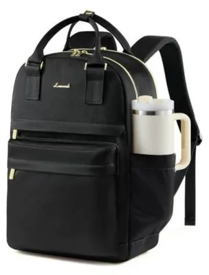 Produktbild von Laptop Rucksack Damen Groß Schulrucksack Teenager Mädchen 17,3 Zoll Wasserdicht Schwarz