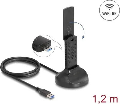 Immagine prodotto di Delock Wi-Fi 6E Dualband WLAN USB Adapter AX5400 2 x 2402+ 574 Mbps (12774)