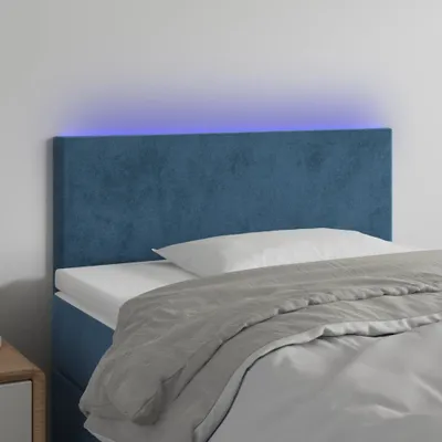 Produktbild von "2026 Promotion" LED Kopfteil - fürs Schlafzimmer - Dunkelblau 80x5x78/88 cm Samt - Bettkopfteil CC5780