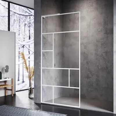 Immagine prodotto di Schermo doccia SONNI bianco, 100x200cm, NANO 6 mm ESG, doccia walk in, facile da pulire, cabina doccia in vetro