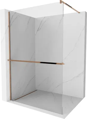 Immagine prodotto di Mexen Kioto+ parete doccia con mensola Walk-in 75 x 200 cm, trasparente, oro rosa - 800-075-121-60-00