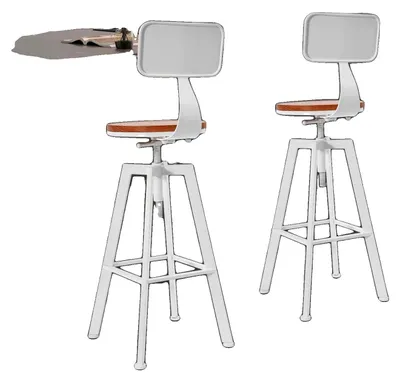 Image de Tabouret de bar, hauteur réglable, design moderne, BLANC