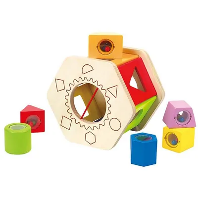 Obrázok produktu pre Hape Dreven krabika na vkladanie geometrickch tvarov
