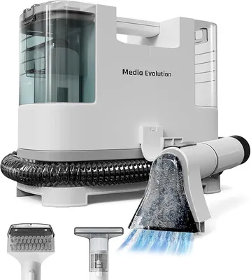Image de Nettoyeur de tapis et de meubles - Nettoyeur de tapis compact et détachant - Aspirateur laveur portable pour tapis, canapés, meubles rembourrés, sièges de voiture et meubles - Avec brosse spéciale