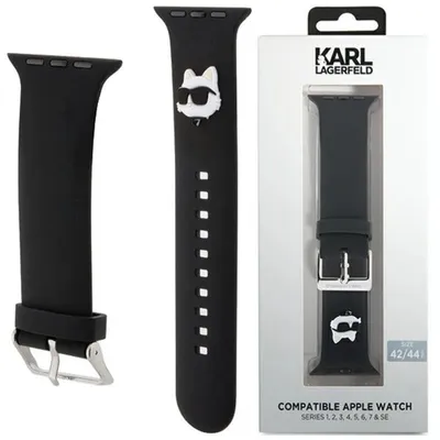 Produktbild von Karl Lagerfeld 3D Gummi Choupette Kopf Armband Für Apple Watch 42/44/45/49Mm - Schwarz