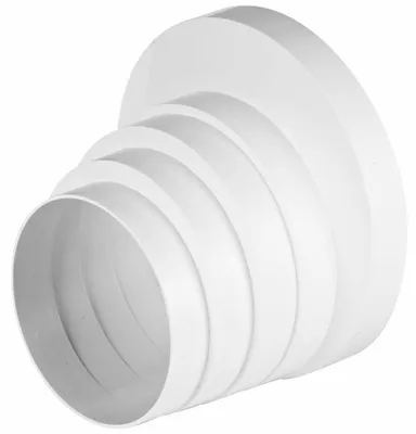 A white, multi-stage pipe reducer shown against a white background.