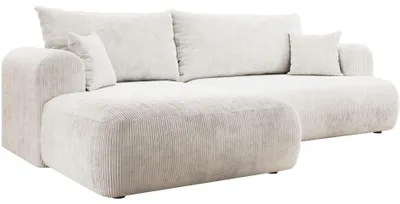 Produktbild von Selsey Ovo Cord – Ecksofa Schlaffunktion, Bettkasten, Cordstoff, links, Weiß