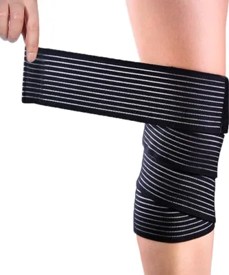 Immagine prodotto di Ginocchiera nera per la coscia, supporto elasticizzato a compressione per lo sport e l'allenamento