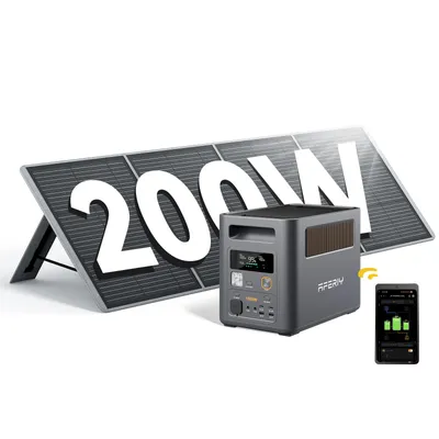 Produktbild von AFERIY P180 Pro Powerstation 1800W 1024Wh mit 200W Solarpanel