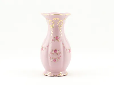 Image de Vase Diana 20 cm, porcelaine rose, fleurs, Leander