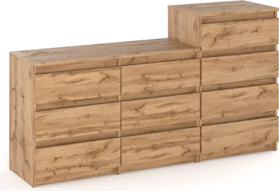 Produktbild von StivMoebel | Kommode 160 cm - Eiche Wotan - 10 Schubladen - Modernes Design - Viel Stauraum