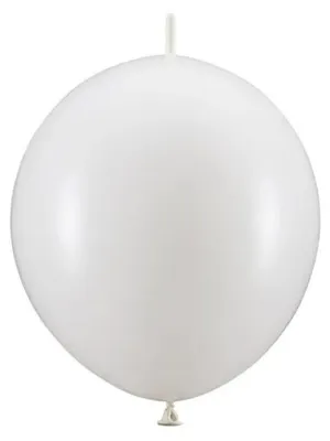 Image de Ballons avec raccord, 28 cm, blanc pur pastel (1 paquet / 20 pièces)