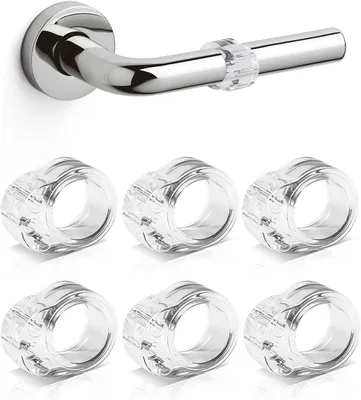 Produktbild von 6er Set Türklinkenpuffer , Transparente Türstopper Klinke, Hochelastische Türgriff Schutz, Schutz zum Schutz Von Wänden und Möbeln, 18mm