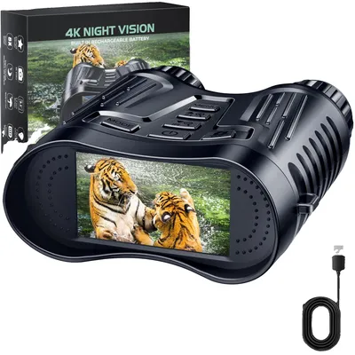 Immagine prodotto di Binocolo per la visione notturna, registrazione video 4K, zoom digitale 8x, nero