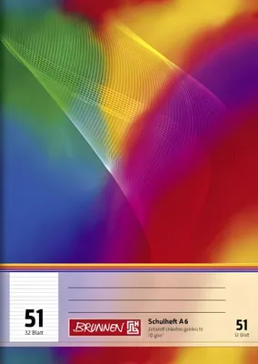 Produktbild von Brunnen Schulheft/Oktavheft  (A6, 32 Blatt, liniert, Lineatur 51)