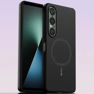 Produktbild von Magnetische Handyhülle für Sony Xperia 1 VII, MagSafe kompatible, Flüssig Silikon Stoßfest Kratzfest Hülle Schwarz