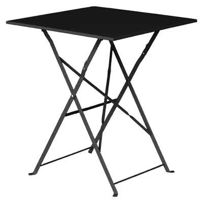 Produktbild von Bolero quadratischer klappbarer Terrassentisch Stahl schwarz 60cm