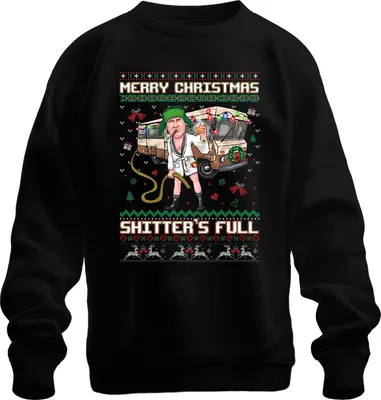 Produktbild von Merry Christmas Shitter's Full Weihnachten Schöne Bescherung Ugly Sweater Uni Sweatshirt Pullover, Schwarz, M