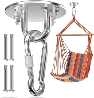 Produktbild von Robuste Deckenhaken, 360° schwenkbar, aus Edelstahl, bis zu 400 kg Tragkraft, für Schaukeln