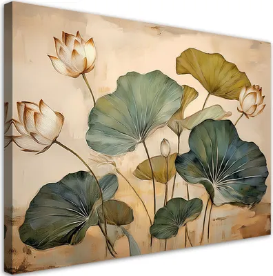 Produktbild von Leinwandbild Lilienpflanzen Blüten 120x80 Feeby Beige bild für die wand bereit zum aufhängen