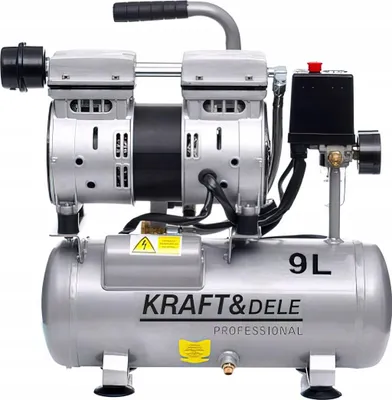 Zdjęcie produktu dla Kompresor bezolejowy 9L 550W 8 bar 155 l/min 1380 RPM 230V Kraft&Dele
