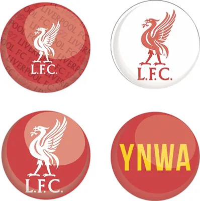 Obrázok produktu pre FC Liverpool - sada 4 odznakov "YNWA" BS3983 (jedna veľkosť) (červená/biela)