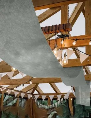 Image de Bannière de mariage grise 80 cm x 25 m en non-tissé - taille unique