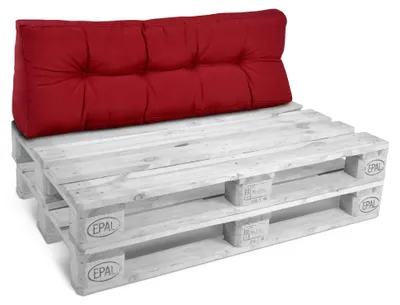 Image de Coussin de dossier Beautiss Coussin de palette Outdoor Eco Style, 120 x 40 cm, rouge