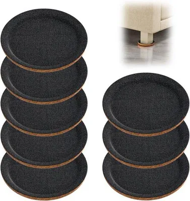 Produktbild von Famanu Möbelgleiter 8 Stück - Runde Möbeluntersetzer, 9 cm, Antirutsch-Pads für schwere Möbel