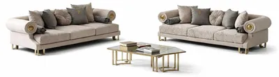Produktbild von Stilvolles Polstermöbel 3+3 Sitzer Wohnzimmer Modernes Design Couchtisch