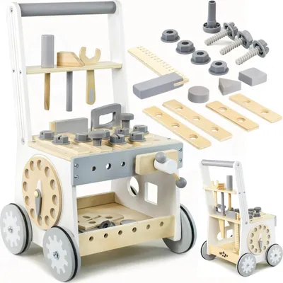Produktbild von Holzschieber, Lauflernwagen, Rutscher, Kinderwerkstatt, Bastelset 3 in 1