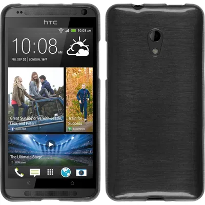 Produktbild von PhoneNatic Case kompatibel mit HTC Desire 700 - silber Silikon Hülle brushed + 2 Schutzfolien