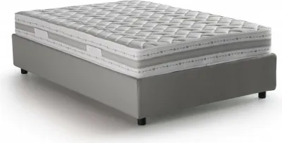 Produktbild von Quadratisches und halbes Bett Chiara, Containerbett mit Stoffbespannung, 100%  Italy, Frontöffnung, inklusive Matratze Cm 120x190, Grau